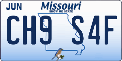 MO license plate CH9S4F