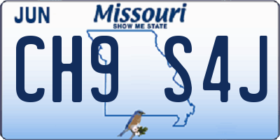 MO license plate CH9S4J