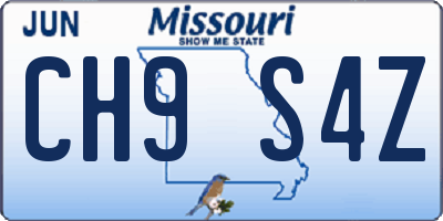 MO license plate CH9S4Z