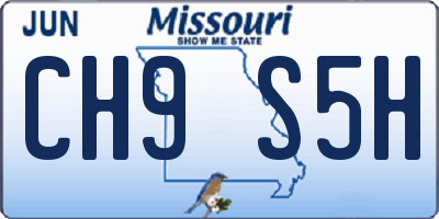 MO license plate CH9S5H