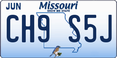 MO license plate CH9S5J