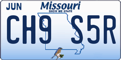 MO license plate CH9S5R