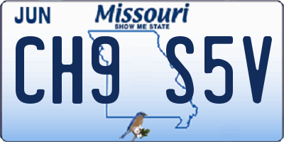 MO license plate CH9S5V