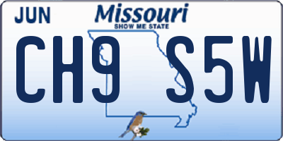 MO license plate CH9S5W