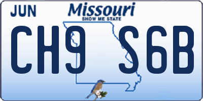 MO license plate CH9S6B