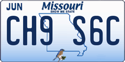 MO license plate CH9S6C