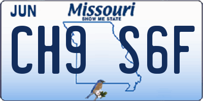 MO license plate CH9S6F