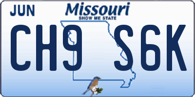 MO license plate CH9S6K