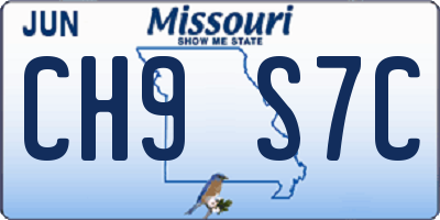 MO license plate CH9S7C