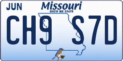 MO license plate CH9S7D