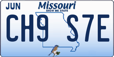 MO license plate CH9S7E