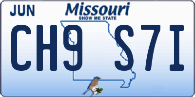 MO license plate CH9S7I
