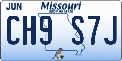 MO license plate CH9S7J