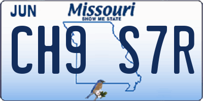 MO license plate CH9S7R