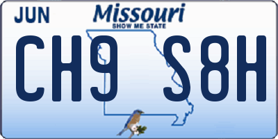 MO license plate CH9S8H