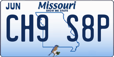 MO license plate CH9S8P