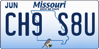 MO license plate CH9S8U