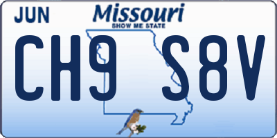 MO license plate CH9S8V