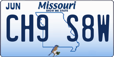 MO license plate CH9S8W