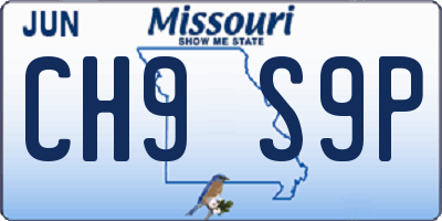 MO license plate CH9S9P