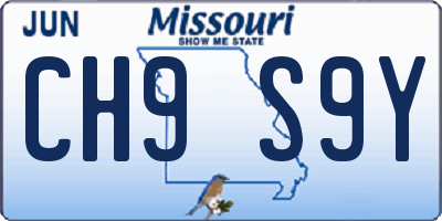 MO license plate CH9S9Y