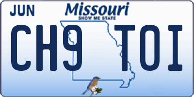 MO license plate CH9T0I