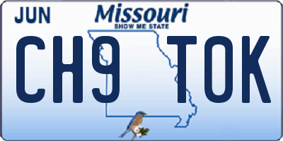 MO license plate CH9T0K