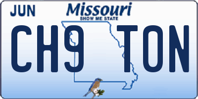 MO license plate CH9T0N