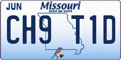 MO license plate CH9T1D