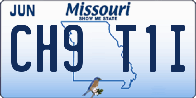 MO license plate CH9T1I