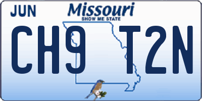 MO license plate CH9T2N