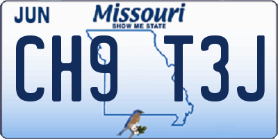 MO license plate CH9T3J