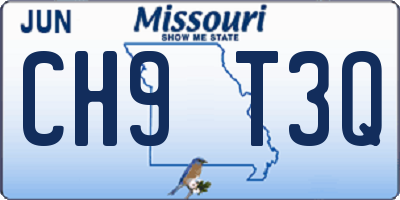 MO license plate CH9T3Q