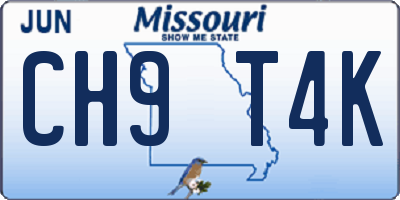 MO license plate CH9T4K