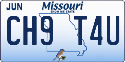 MO license plate CH9T4U