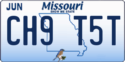 MO license plate CH9T5T