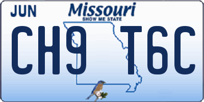 MO license plate CH9T6C