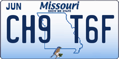 MO license plate CH9T6F
