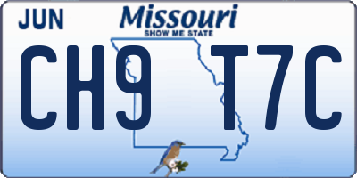 MO license plate CH9T7C
