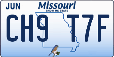 MO license plate CH9T7F