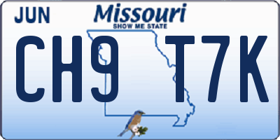 MO license plate CH9T7K