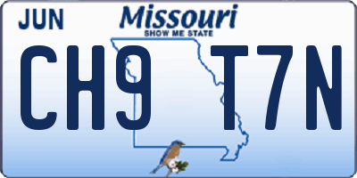 MO license plate CH9T7N