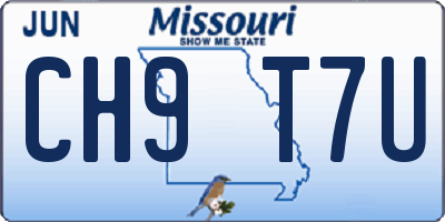 MO license plate CH9T7U