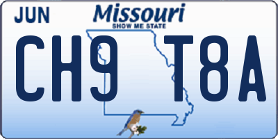 MO license plate CH9T8A