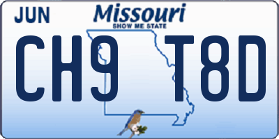 MO license plate CH9T8D