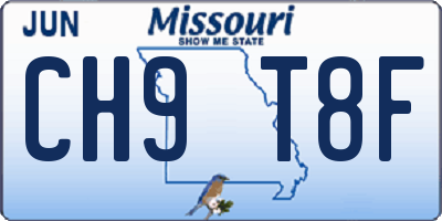 MO license plate CH9T8F