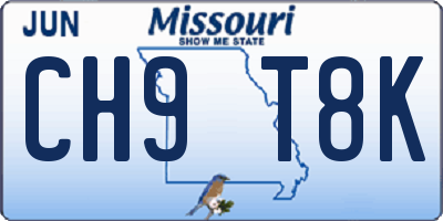 MO license plate CH9T8K