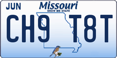 MO license plate CH9T8T
