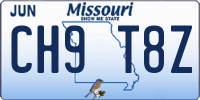 MO license plate CH9T8Z