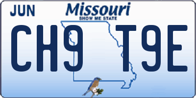 MO license plate CH9T9E